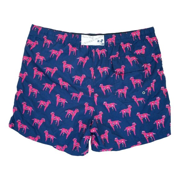 Swim Stuff Southern Proper Men's Trunks Blue And Dogs Prints Size XL - Picture 3 of 4